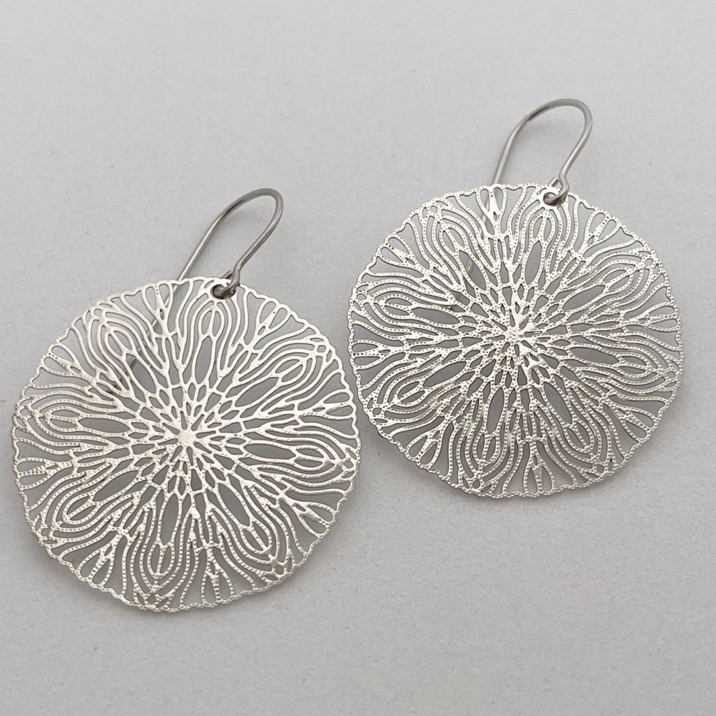 ‘Peonies’ in silver