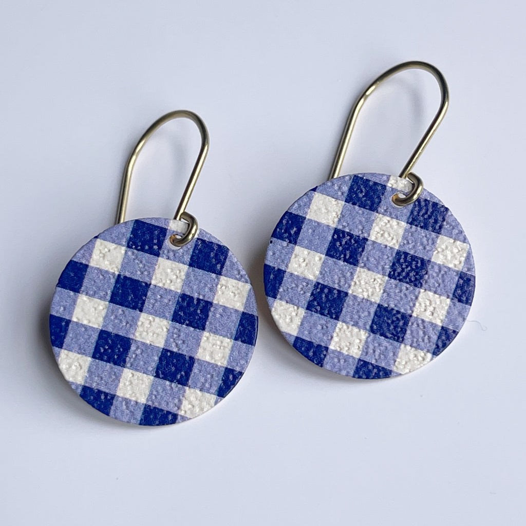 ORIGINALS ‘Patterned Discs’ - Gingham denim blue