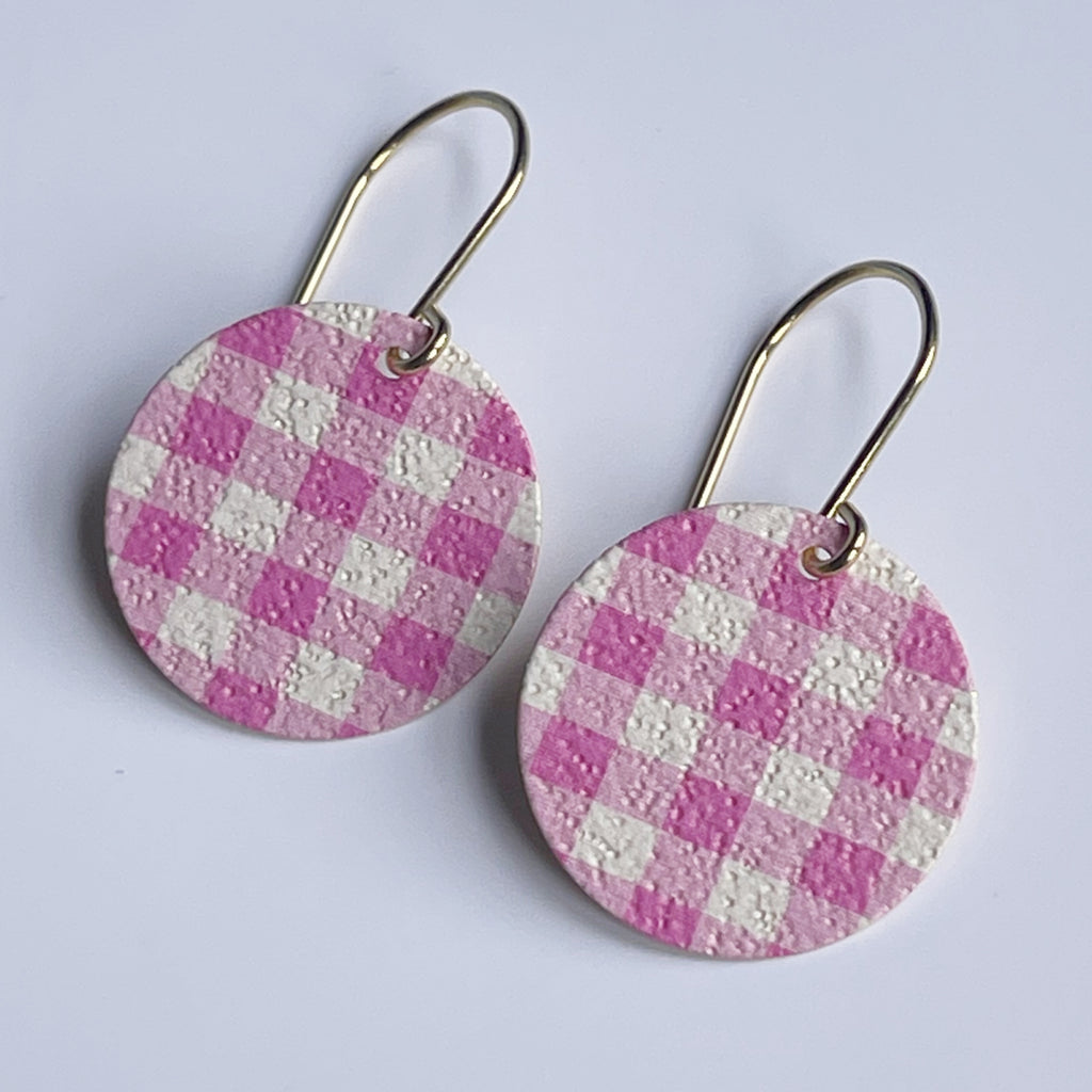 ORIGINALS ‘Patterned Discs’ - Gingham soft pink
