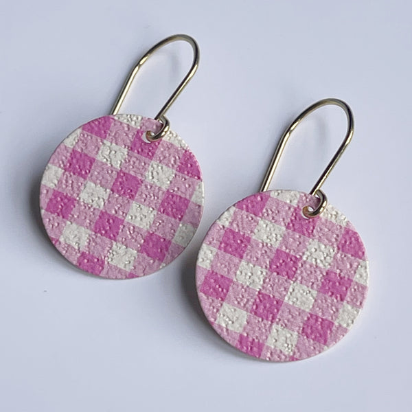 ORIGINALS ‘Patterned Discs’ - Gingham soft pink