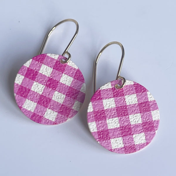 ORIGINALS ‘Patterned Discs’ - Gingham bright pink