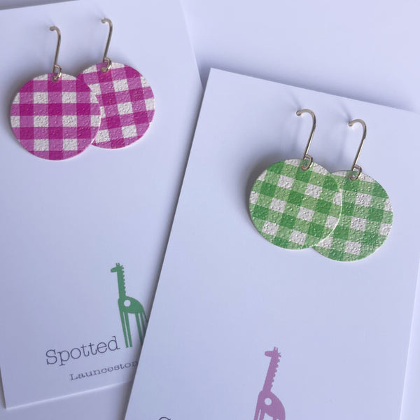 ORIGINALS ‘Patterned Discs’ - Gingham bright pink