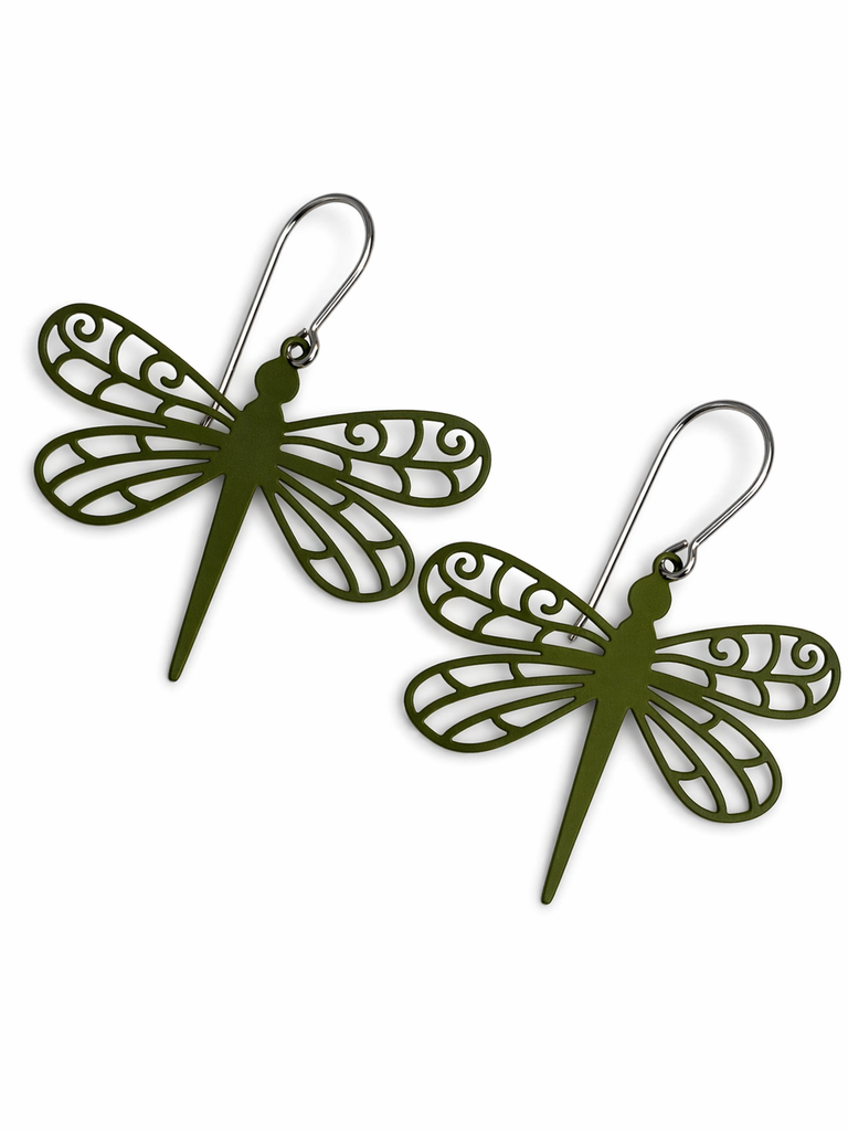 ‘Dragonflies’ in deep olive
