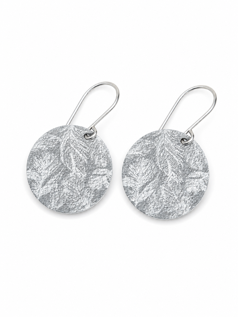 ORIGINALS ‘Patterned Discs JC’ - Feathers silver/white