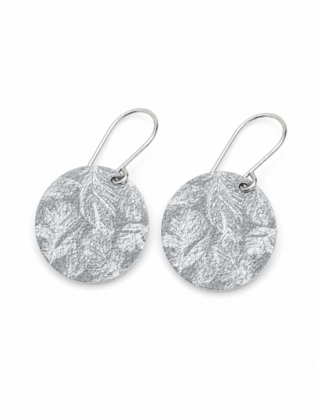 ORIGINALS ‘Patterned Discs JC’ - Feathers silver/white