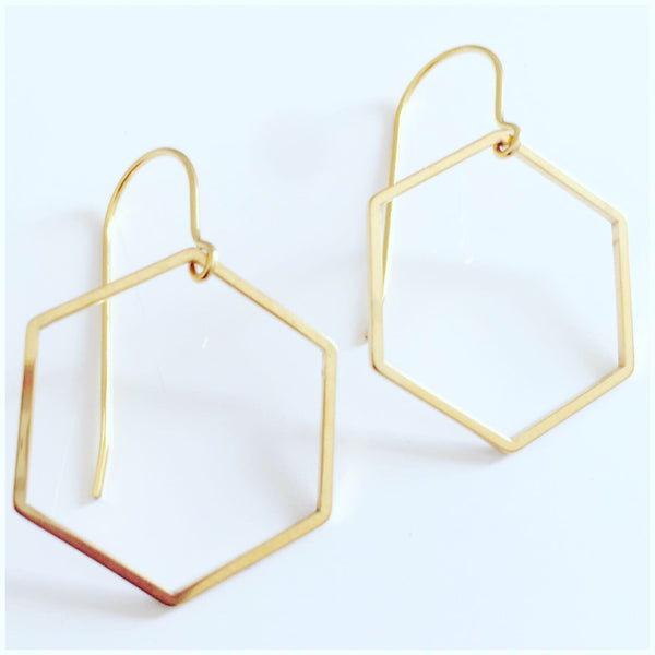 ‘Geo’ Gold hexagonal drops